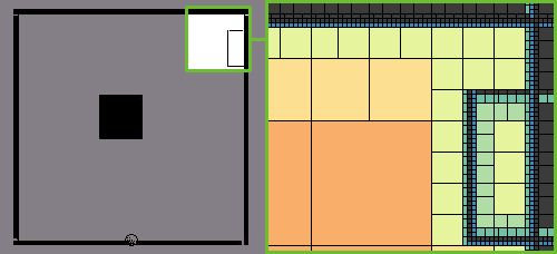 A screenshot from a tree visualizer: a pattern of rectangles colored by their tree depth, oddly reminiscent of a rug