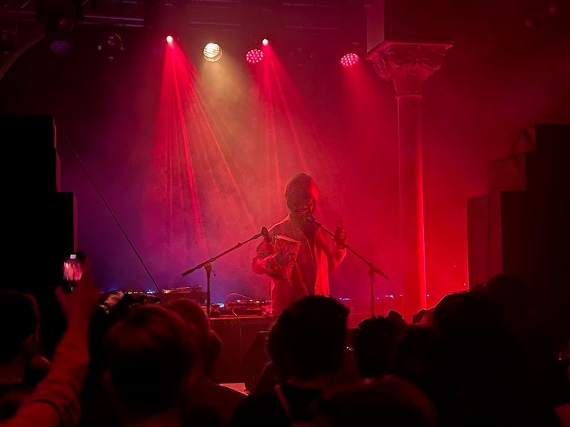 African Head Charge performing on stage at Gretchen